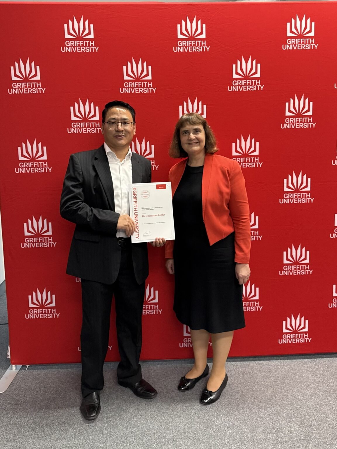 Dr Kinley with Professor Carolyn Evans